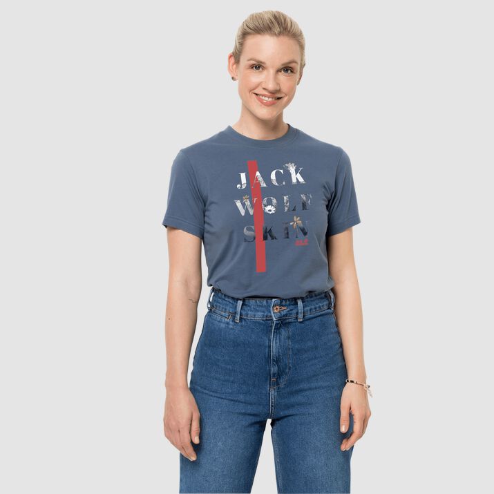 T-shirt Jack Wolfskin Mountain Mujer Azules Mexico-8541912